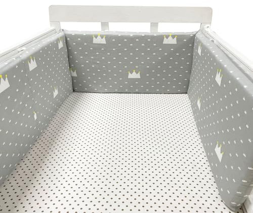 GYCF Babybett Umrandungen Atmungsaktive Kinderbett Kantenschutz Baby Krippen Stoßstangen Kopfschutz Schutz Für Bettrahmen Kantenschutz Baby Bettumrandungen,A12,300x30CM