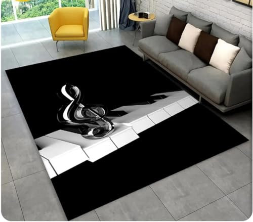 PASPRT Music Musical Note Piano Art Area Rug Carpet Rug for Living Room Bedroom Sofa Doormat Decor Non-Slip Floor Mat 50X80Cm