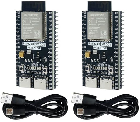 FREENOVE ESP32-S3-WROOM Board Lite (2 Pack), Dual-core 32-bit 240 MHz Microcontroller, Onboard Wireless, Python C Code, Example Projects Tutorial