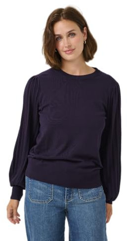 KAFFE Strickpullover KAlone Strickpullover Damen Elegant Rundhals Mode Pullover Casual Winterpullover Gestrickter Dawn Purple L