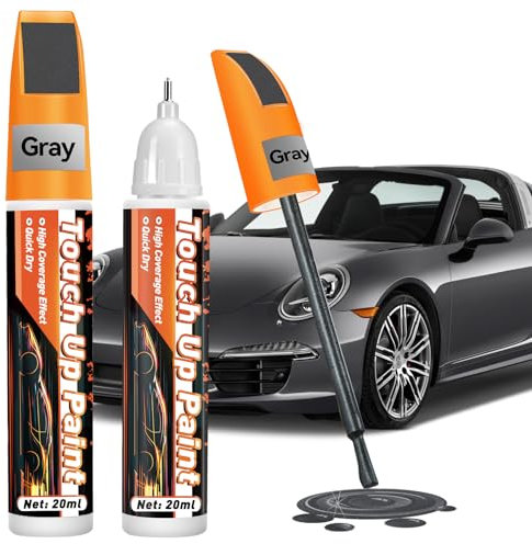 prowithlin Stylo Retouche Peinture Carrosserie, 40 ml, Paquet de 2, Retouche Peinture Voiture, Solution Rapide pour Carrosserie, Peinture Voiture Carrosserie & Jante Alu (gris, 2 pack)