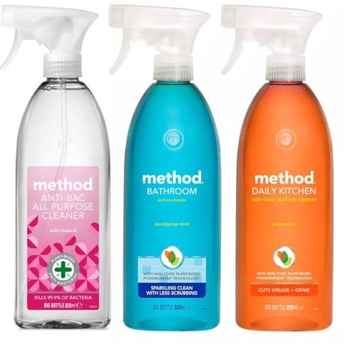 Tri-Clean- Method Spray for Kitchen, Bathroom, and All Purpose Cleaner Pack of 3