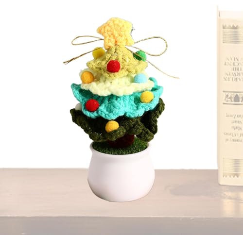 Albero di Natale lavorato a maglia all'uncinetto albero di Natale festivo ornamento all'uncinetto decorazione a maglia all'uncinetto albero di Natale portatile decorazione di Natale lavorata a