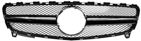 Auto Front Nieren Kühlergrill Kühlergrill im GTR-Stil für A-Klasse W176 16–18 A180 A200 A250 A45 AMG Frontstoßstange, Chrom-Diamonds-Stil-Kühlergrill