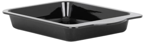 Baker & Salt Wham Enamel Handled Roaster 300mm Black | Provides a secure grip when lifting, offering reliable performance for demanding commercial catering environments.