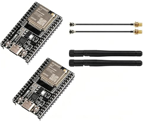 DUBEUYEW 2 Stück ESP32-WROOM-32U ESP32 DevKitC V4 USB-C mit Antennen-Kit