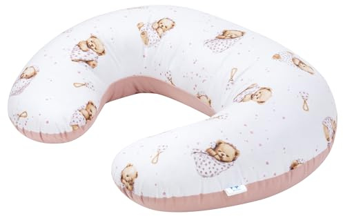 Pepi - Stillkissen - Stillhörnchen - Still Kissen Nursing - Stillkissen Baby - Lagerungskissen - Schwangerschaftskissen - Kissen Schwangerschaft - Pregnancy Pillow - (Sleeping Teddy Bear pink)