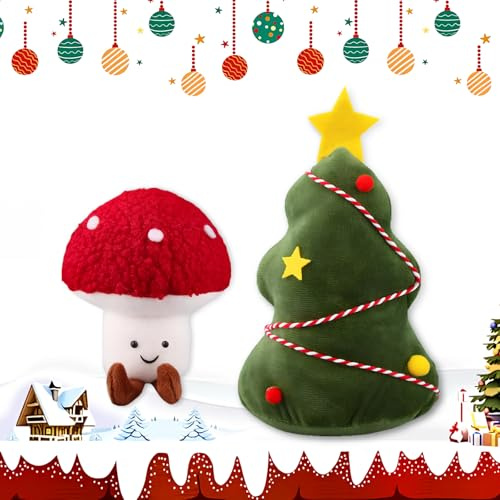 panemy Weihnachtspuppen, 2er-Pack Weihnachten Deko, Weihnachtsfiguren Klein, Hautfreundlicher Stoff, SüßE Form, Passend für Winterdeko, Zimmer, PlüSchtier Weihnachten, (Grüner Baum)