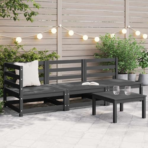 QZZCED Gartenmöbel-Set aus massivem Kiefernholz, modulares Set für den Außenbereich, mit Stühlen und Tisch, robust und stabil zum Entspannen im Freien, Tragfähigkeit