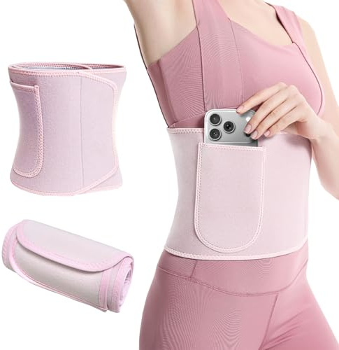 TODAYME Bauchweggürtel, Fitness Gürtel Verstellbarer, Taille Trimmer Gürtel Fitnessgürtel, Abnehmen Waisttrainer Taillenformer, Bauchgürtel für Damen, Fitness Gürtel,Schwitzgürtel