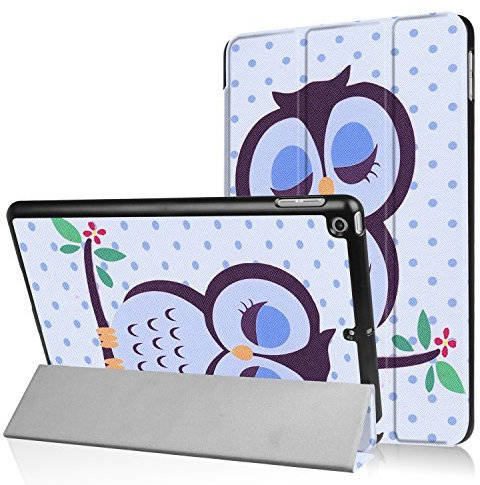 WiTa-Store Smart Cover Carcasa Apple iPad 2017 9,7 Carcasa Flip Case aufstellbare Funda Libro Designer + Gratis Stylus Touch Pen Turquesa Sleepy Bird