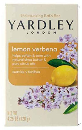 Yardley London Lemon Verbena With Shea Butter & Pure Citrus Oil Moisturizing Bar 4.25 ozr (Pack of 2)