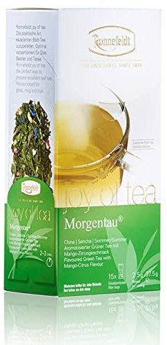 Ronnefeldt Morgentau® Joy of Tea Teebeutel 10er Pack aromatisierter grüner Tee Mango Zitrusgeschmack (à15x2,5g) loser Tee abgepackt