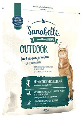 SanaBelle Outdoor | Katzentrockenfutter für ausgewachsene Katzen (ab dem 12. Monat) | besonders geeignet für Freigängerkatzen mit erhöhtem Bewegungsumfang | 6 x 400 g