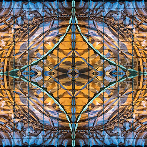 Eurographics Golden Abstract 50x50 Glasbild, Float Glas, bunt, 50 x 50 cm