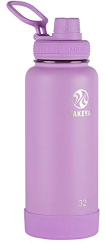 Takeya 51209 Actives - Bottiglia termica in acciaio inox con beccuccio 900 g Lilla