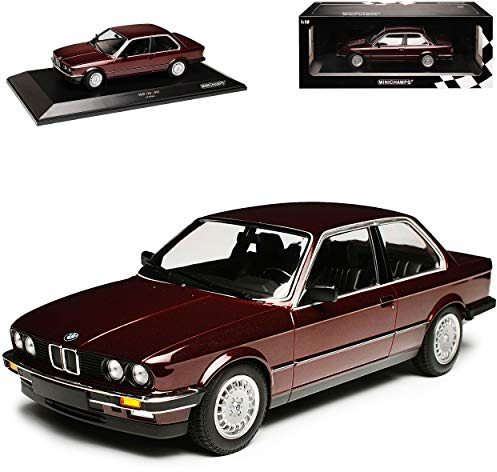 B*M*W 3er E30 323i Coupe Dunkel Rot Metallic 1982-1994 limitiert 1 von 400 Stück 1/18 Minichamps Modell Auto mit individiuellem Wunschkennzeichen