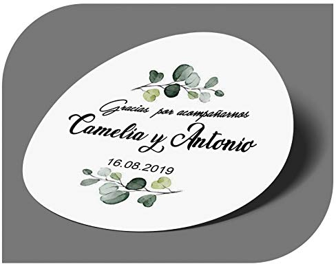 CrisPhy Personalisierbare Hochzeitsaufkleber mit Namen und Datum, Aufkleber für Einladungen, Hochzeit, Taufe, Verlobung, Geburtstag, Party, Weihnachten, Vintage, Stempel