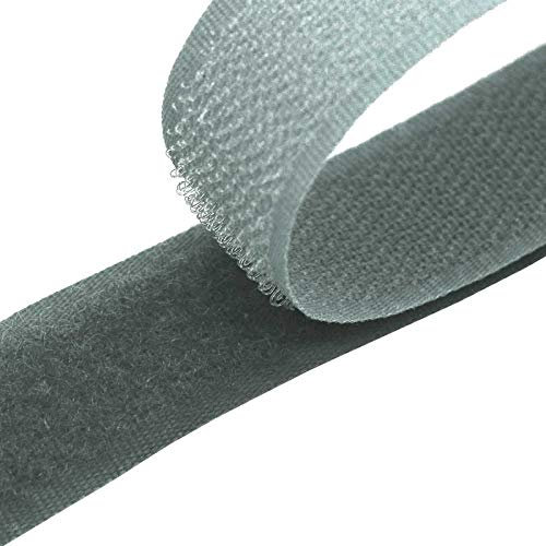 4m Klettband zum Nähen 20mm Flausch- & Hakenband 50 Farben Klettverschluss, Größe:20mm, Gurtband:119 grau