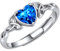 ChicSilver Ringe Frauen Keltischer Knot Ring 925 Damen Verstellbar Silberring mit Zirkonia Aquamarin Ring mit Herz Bling Geburtstein Ring Silber Wedding Ring Paar Fingerring Schmuck für Ehefrau