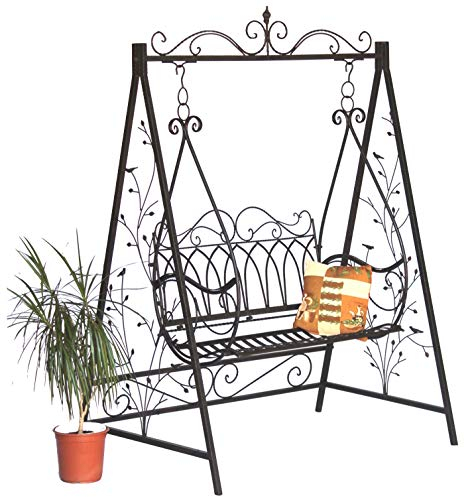 DanDiBo Hollywoodschaukel Metall 2 Sitzer Antik Vintage 1868 Schmiedeeisen Gartenschaukel Garten