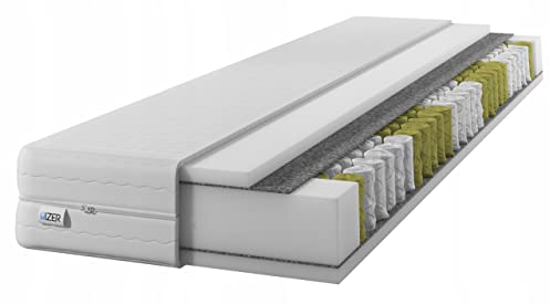 IZER Matratze Gold 120x200 cm / 7-Zonen/Taschenfederkern/Versteppter Bezug / H3 / Zweiseitig Federkern
