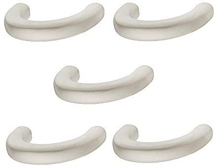 Gedotec Design Bogengriff 32 mm Möbelgriff vernickelt matt Schubladengriff Küche - H10139 | Schrankgriff gebogen | LEONIE | Bügelgriff aus Metall für Möbel & Kommoden | 5 Stk Küchengriff mit Schrauben