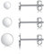 MASOP Sterling Silber Ohrring Set 3mm 4mm 5mm Rund Ohrstecker für Damen Herren Mädchen