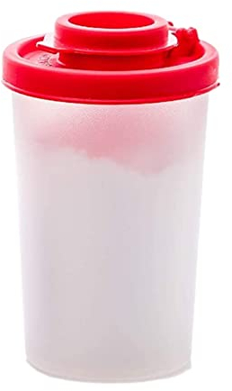Salt Shaker, Cute Vintage Salt Dispenser with Pour Holes, Lid, Swivel Top Salt & Pepper, Farmhouse Rustic Airtight Portable Kosher Sea Salt Sugar Pepper Container Jar, Red