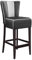 GGMMÖBEL 2-er Set American 1 | Barhocker | Schwarz | Leder | Gestell: Holz/Wenge | Gestreift | Sitzhöhe: 79 cm | weißer Keder