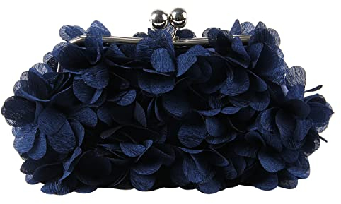 SUKUTU Bolso de Mano de Noche para Mujer Bolso de Noche con Flores Bolso de Hombro con Cadena para Fiesta de Boda para Mujer, Monedero