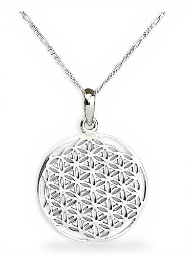 MadamLili - Blume des Lebens Halskette - 925 Sterling - Lebensblume Anhänger Heilige Geometrie Schmuck - Exklusive Schmuckbox