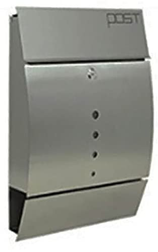 STEINBACHER© | Edelstahl Briefkasten Leto, Maße: 350 x 95mm, Höhe 445mm, inkl. 3 Schlüssel