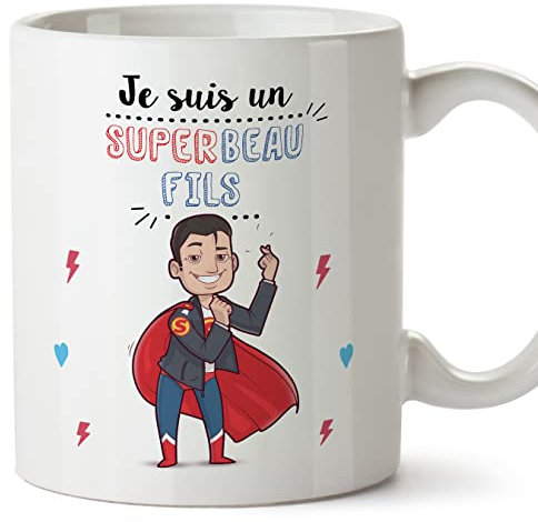 Mugffins Tasses pour BEAU-FILS/GENDRE - En Français - Cadeau original pour BEAU-FILS - Super Famille - 11 oz / 330 ml