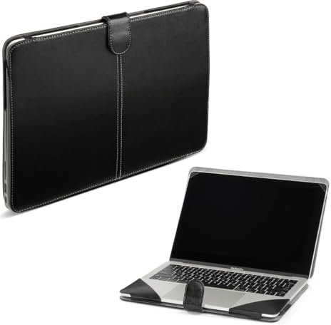 Dorca® Custodia per computer portatile compatibile con Lenovo Chromebook Flex 5 (82B80006UX) Laptop (Slim & PU pelle) - Nero
