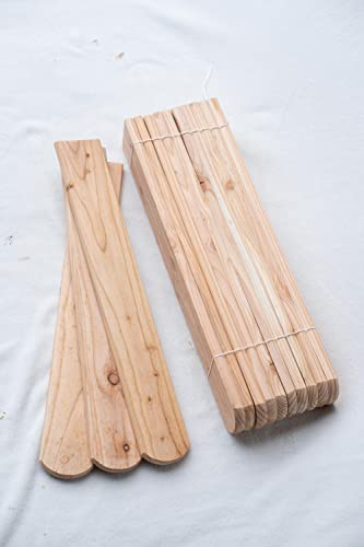 Lot de 20 lattes de clôture en mélèze de Sibérie 2 x 9 x 120 mm