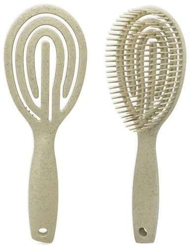 LIFEBLOOM nachhaltige Haarbürste biologisch abbaubare Weizen Haarbürste ohne Ziepen für Damen, Herren & Kinder 100% Vegan und aus Weizen - Profi Detangler - Professionele Entwirrbürste (Oval)