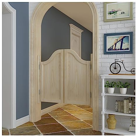 Porte Battente del Saloon, Porte del Caffè,Porte Oscillanti del Caffè di Legno Solido, Cucina Porta del Recinto del Giardino,con Cerniere,Personalizzabile ,Porte interne ( Color : D , Size : W90xH70cm