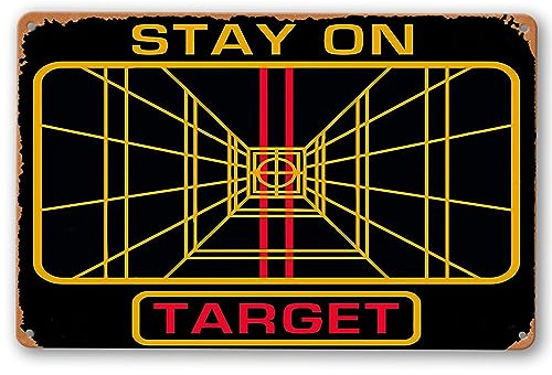 Stay On Target Poster, 20,3 x 30,5 cm, Retro-Vintage-Metallschild, Heimmannhöhle, Kunst