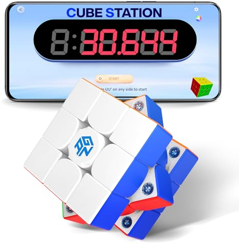 GAN 356iCarry2 Smart Cube 3x3 Magnetisch Zauberwürfel, Intelligenter SpeedCube mit 700h Akkulaufzeit & Echtzeitverfolgung, Freischalten verschiedener Online-Spielmodi mit APP Großes UV