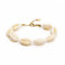 BERGERLIN Muschel Armband für Damen und Herren - Mit vergoldetem Verschluss und Echtheitszertifizierung (XS-S, Weiss)