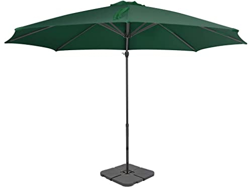KIPPOT Gartenschirm Marktschirm Sonnenschutz UV-Schutz, Sonnenschirm mit Schirmständer Grün Sonnenschirm Strand Windfest Stabil für Balkon, Garten, Terrasse