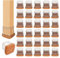 32PCS Square Chair Leg Floor Protectors with Wrapped Felt, Chair Leg Covers for Hardwood Floors, Silicone Chair Feet Furniture Pads Floor Protectors, No Noise and No Scratches(S-Clear)
