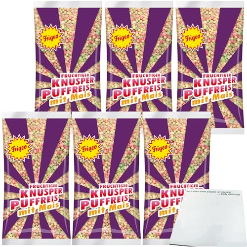 Frigeo Knusper-Puffreis mit Mais 6er Pack (6x80g Packung) + usy Block