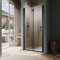 SUNNY SHOWER Hinged Swing Glass Shower Door 29.5-31 W x 72 H Semi-Frameless Bi-Fold Shower Glass Door with 1/4 (6mm) Clear Glass, Reversible Installation, Matte Black