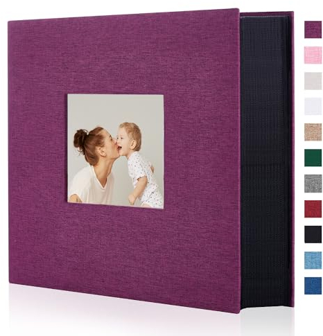 Miaikoe Fotoalbum 10x15 600 Leinen Album Slip in großer Kapazität für Familie Hochzeitstag Album Buch hält 600 horizontale und vertikale 10x15cm Fotos Violett