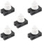 JNNJ 5 Piezas Interruptor Pulsador Impermeable Interior De Coche, Interruptor Pulsador Con Enclavamiento LED, Para La Trompeta Del Coche, Lámpara De Mesa, Timbre Puerta Delantera(Negro)