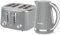 Geepas 4 Slice Bread Toaster & 1.7L Cordless Electric Kettle Combo Set with Textured Design – 1750W Toastie Machine with 7 Browning Control - 2200W Kettle with Auto Shut Off & Boil Dry Sensor - Grey