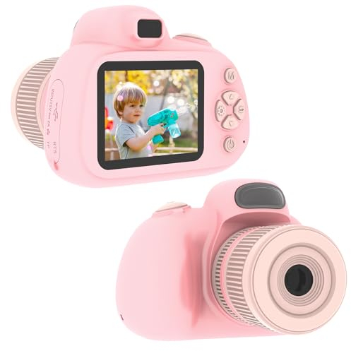 Atopskins Kinderkamera 1080P HD Digitalkamera Kinder 2,4 Zoll Bildschirm Kinderkamera 3-12 Jahre Autofokus Selfie Fotoapparat Kinder, Geeignet Geburtstag Festival Geschenke Für 3 4 5 6 7 8 9 Mädchen