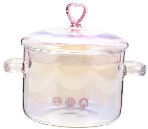 Zerodeko Ramen Pot Small Noodle Pot 1400ml High Borosilicate Glass Double Handles Suitable for Stovetop and Electric Ceramic Cooker